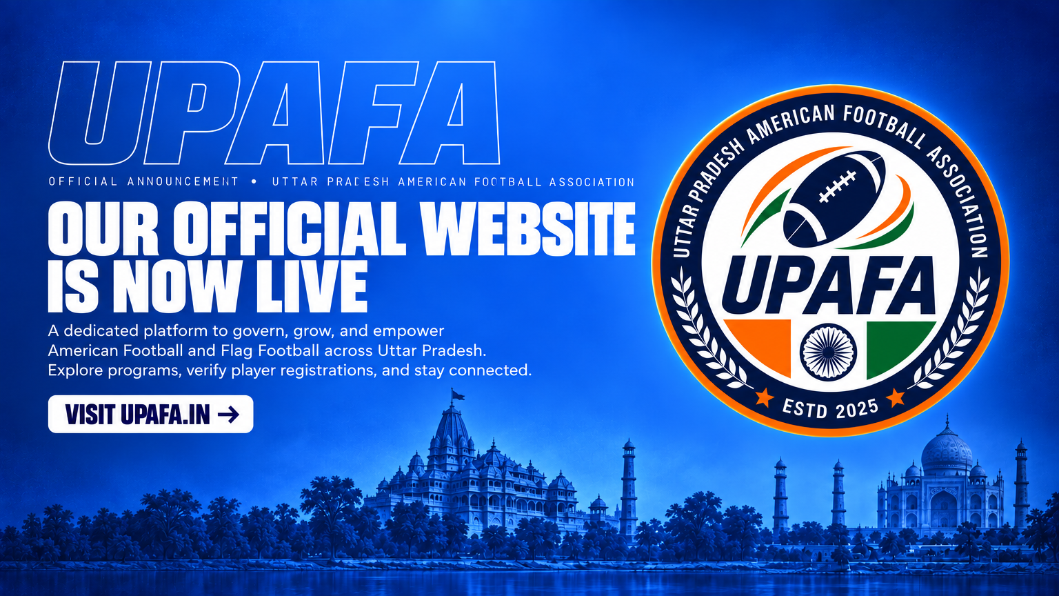 UPAFA Launches Official Website to Strengthen American Football and Flag Football in Uttar Pradesh